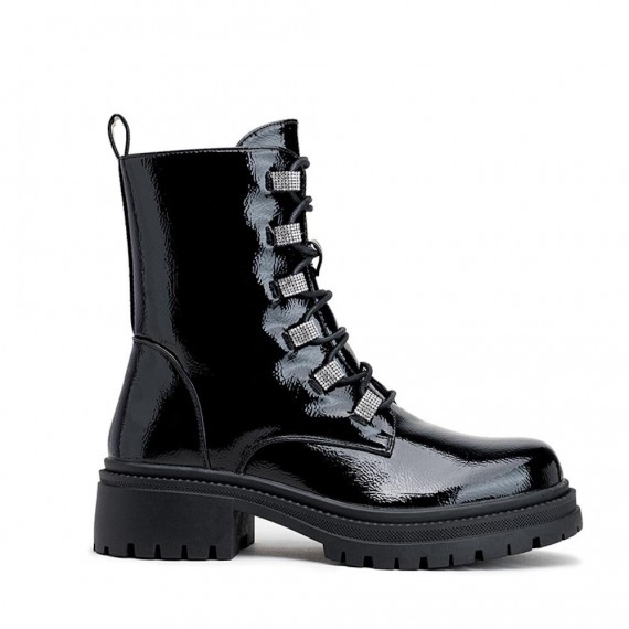 Ankle boot in a mix of materials for autumn and winter