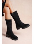 Ankle boot in a mix of materials for autumn and winter