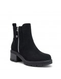 Faux suede ankle boot with zip closure
