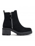 Faux suede ankle boot with zip closure