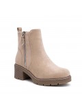 Faux suede ankle boot with zip closure