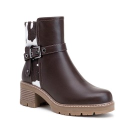 Ankle boot in a mix of materials for autumn and winter