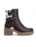 Ankle boot in a mix of materials for autumn and winter
