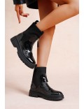 Ankle boot in a mix of materials for autumn and winter