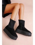 Faux suede boot