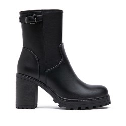 Faux leather ankle boot