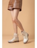 Ankle boot in a mix of materials for autumn and winter