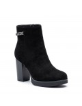 Faux suede ankle boot with zip closure
