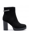 Faux suede ankle boot with zip closure