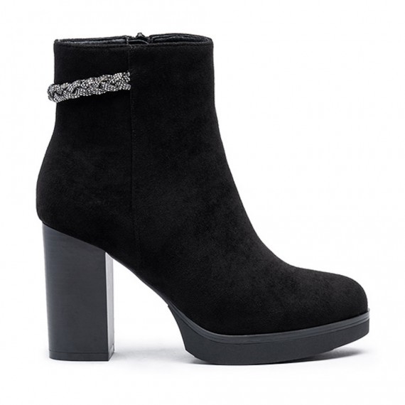 Faux suede ankle boot with zip closure