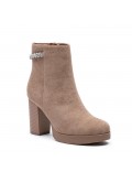Faux suede ankle boot with zip closure