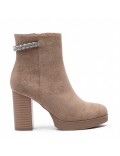 Faux suede ankle boot with zip closure