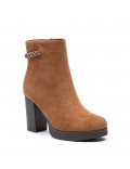 Faux suede ankle boot with zip closure