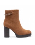 Faux suede ankle boot with zip closure