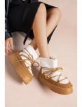 Ankle boot in a mix of materials for autumn and winter