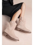 Ankle boot in faux suede