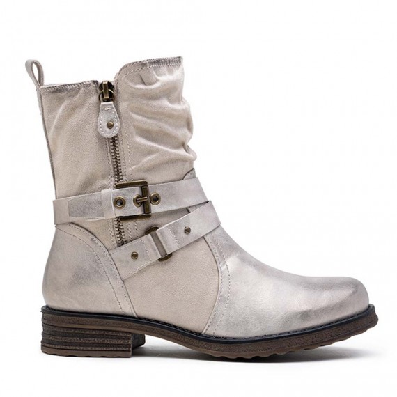 Ankle boot in a mix of materials for autumn and winter