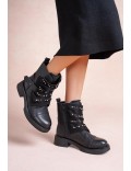 Ankle boot in a mix of materials for autumn and winter