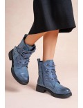 Ankle boot in a mix of materials for autumn and winter