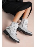 Ankle boot in a mix of materials for autumn and winter