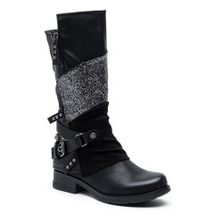 Ankle boot in a mix of materials for autumn and winter