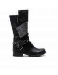 Ankle boot in a mix of materials for autumn and winter