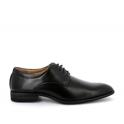 Derby noire à lacet en simili cuir