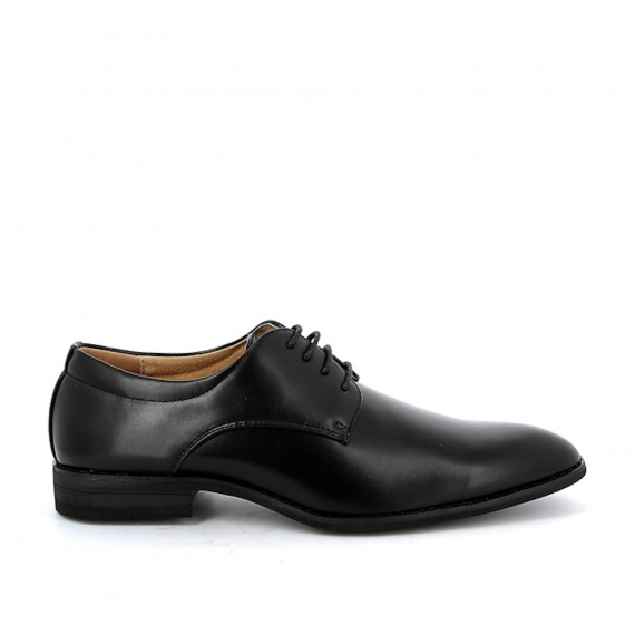 Derby noire à lacet en simili cuir