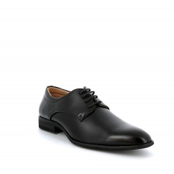 Derby noire à lacet en simili cuir