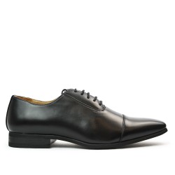 Derby noire à lacet en simili cuir