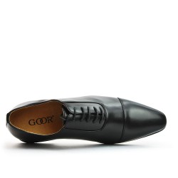 Derby noire à lacet en simili cuir