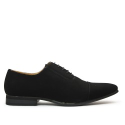 Derby noire à lacet en simili daim