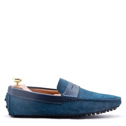 Mocassin en cuir daim à bride 