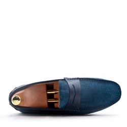 Mocassin en cuir daim à bride 