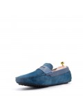 Moccasin in suede flanged leather