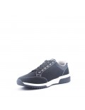 Basket homme à lacets en mix-matières
