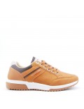 Mix-material sneakers with laces