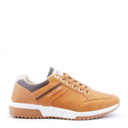 Basket homme à lacets en mix-matières
