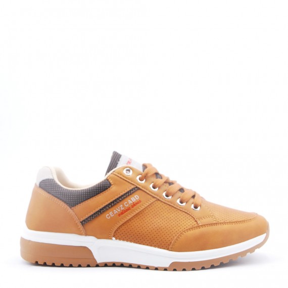 Mix-material sneakers with laces