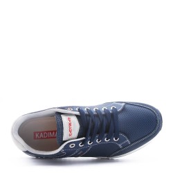 Basket homme à lacets en mix-matières