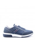 Mix-material sneakers with laces