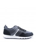 Zapatilla deportiva de piel sintética con cordones para hombre