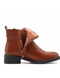 Faux leather ankle boot