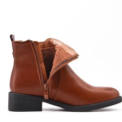 Bottine en simili cuir