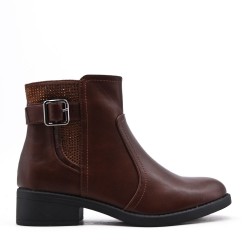 Faux leather ankle boot