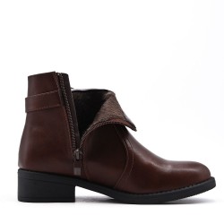 Faux leather ankle boot