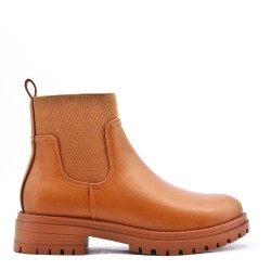 Faux leather ankle boot