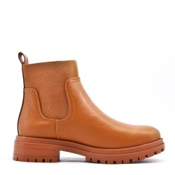 Faux leather ankle boot