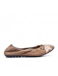 Ballerine taupe à motif étoile en grande taille