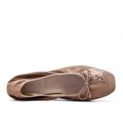 Bailarina taupe con estampado de estrellas en tamaño grande